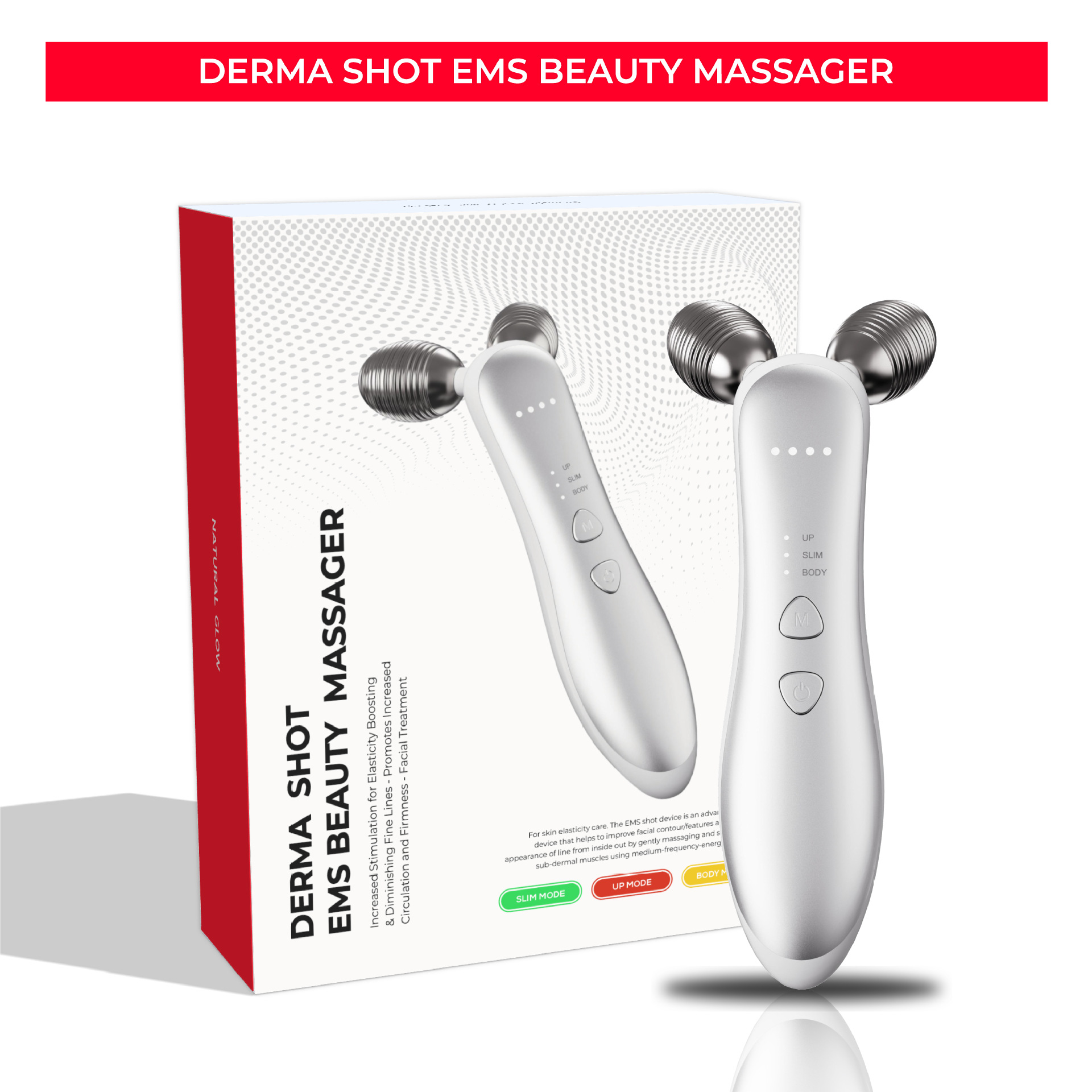 Face Massager - New micro-current roller face-saving massager 2-wheel