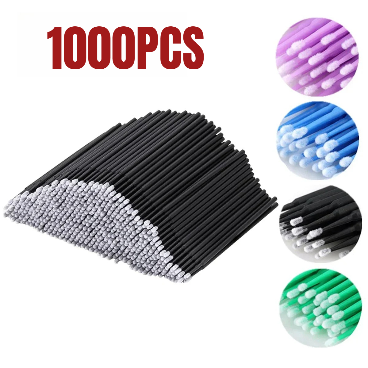 Beauty Makeup Remover - 1000/500PCS Eyelash Cleaning Brush Highly Colorful