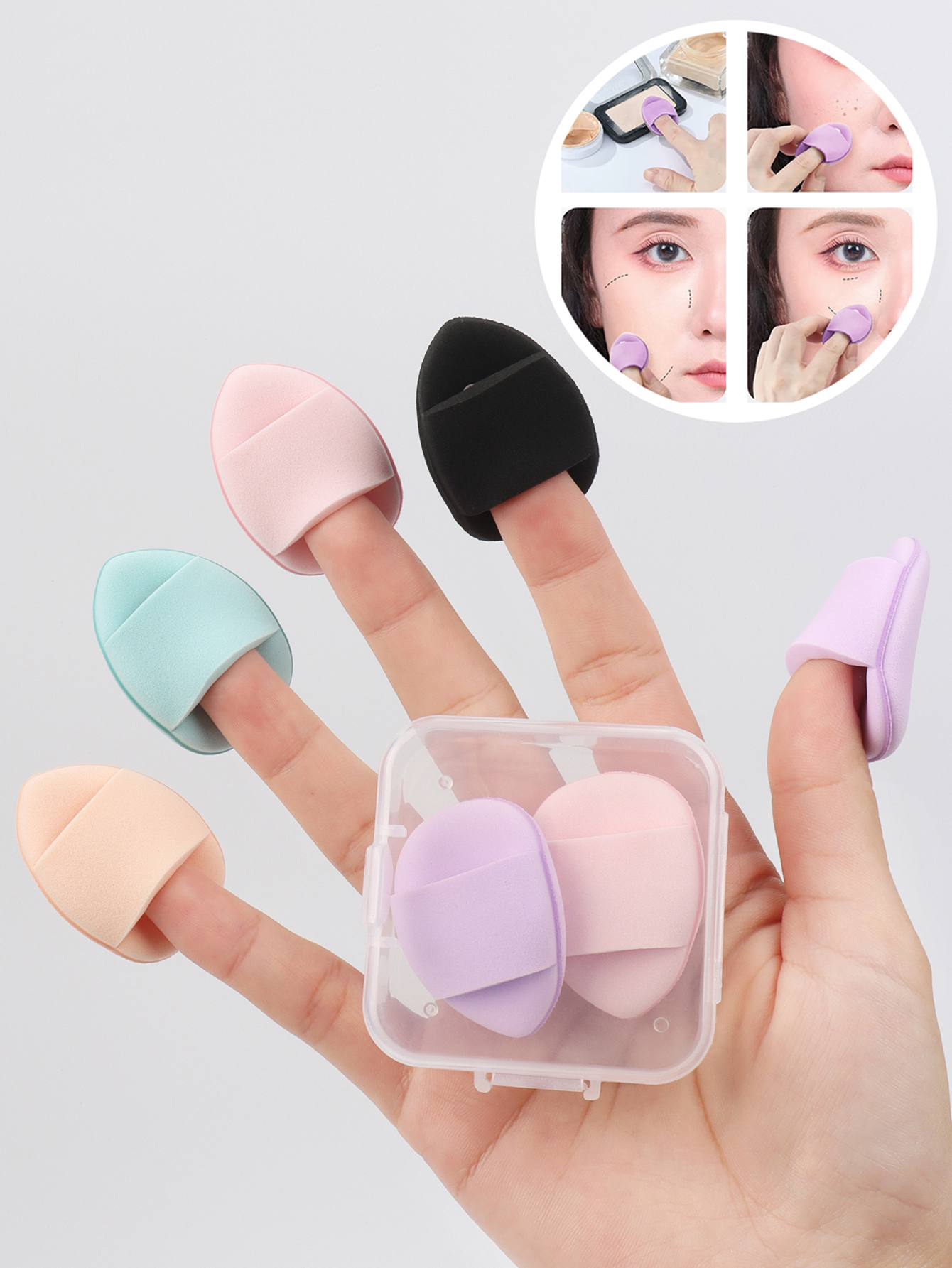 Beauty Makeup Blender - 5Pcs Mini Finger Puff Foundation Small