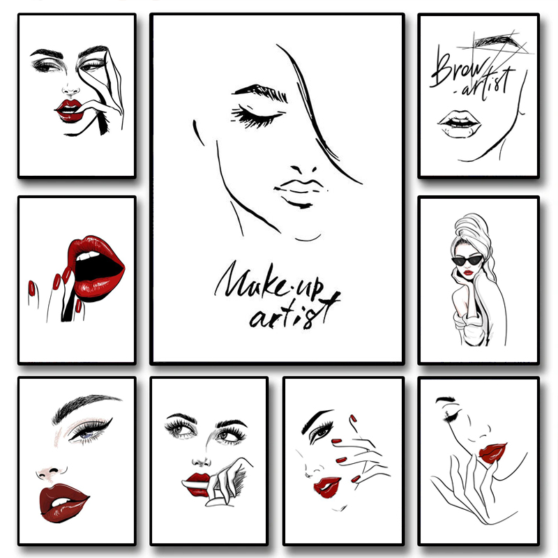 Beauty And Makeup Quotes - Fashion Makeup Poster Sexy Beauty Woman