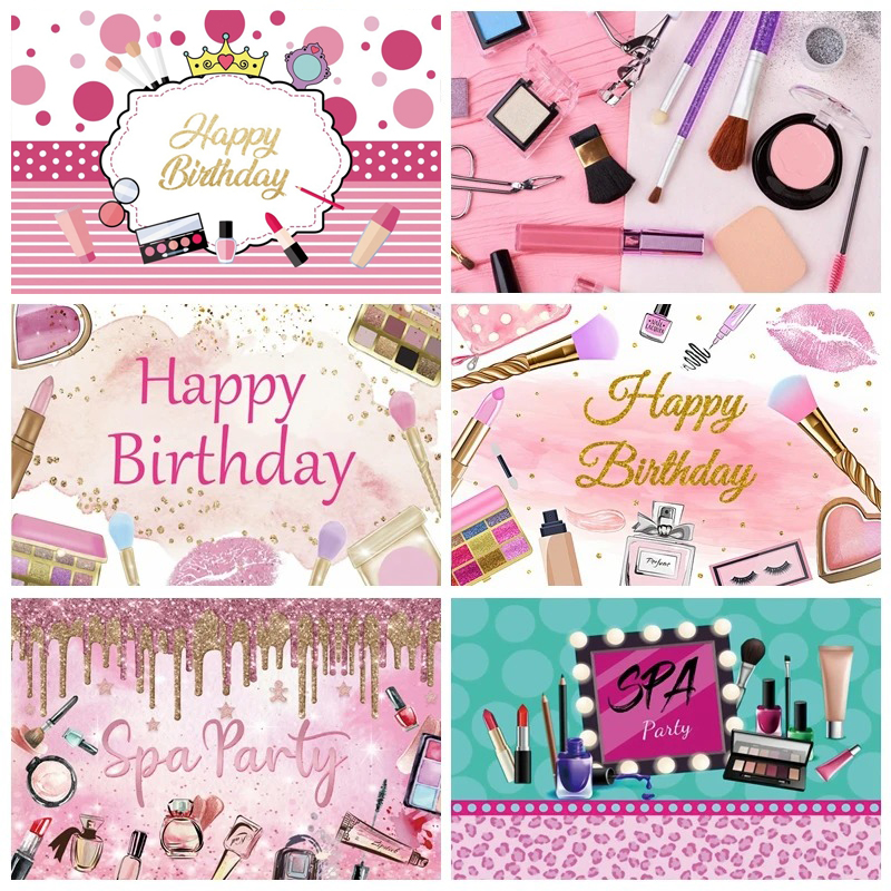 Beauty Makeup Girl Photo - Spa Party Themed Backdrop for Photography