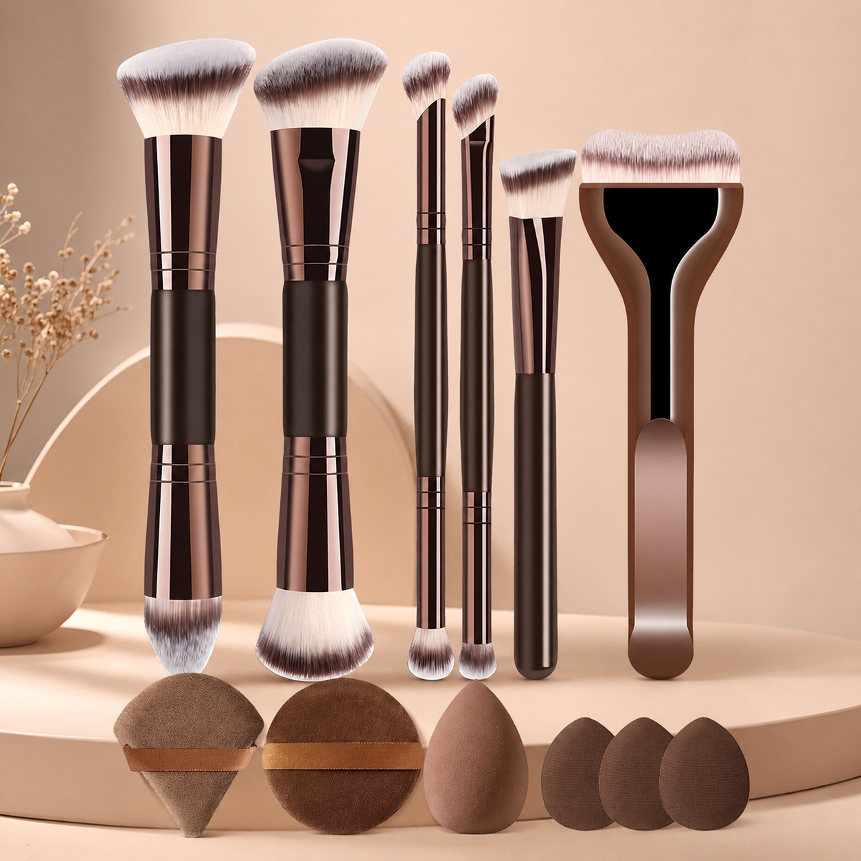 Beauty Makeup Artist - 12-Piece Makeup Brush Set With 6