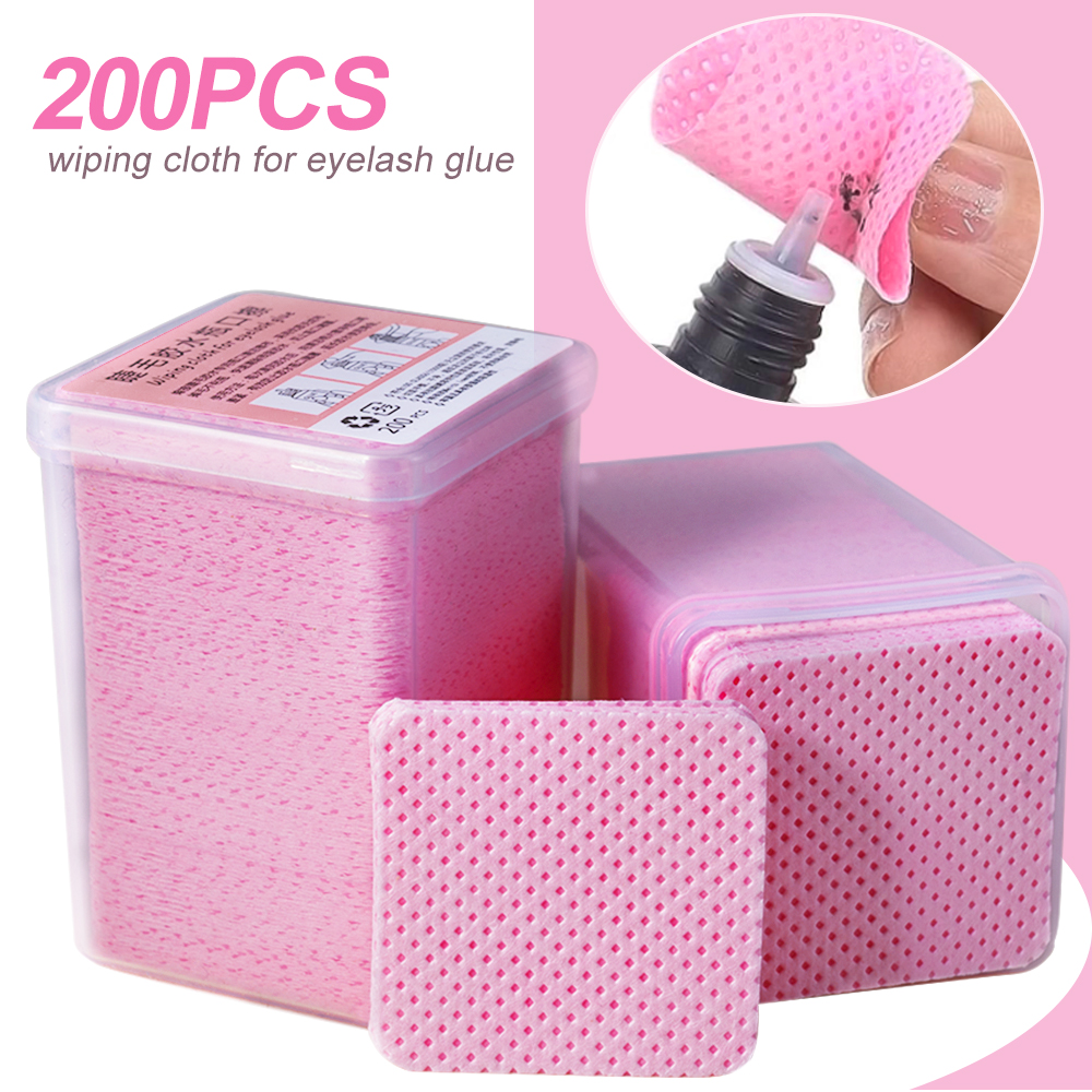 Gel Nail Polish - 200Pcs Pink Lint-Free Nail Polish Remover