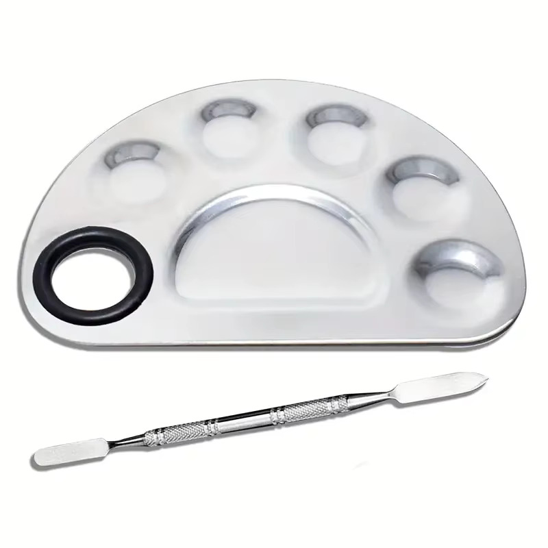 Beauty Makeup Eyeshadow Palette - Stainless Steel Makeup Mixer Nail Art