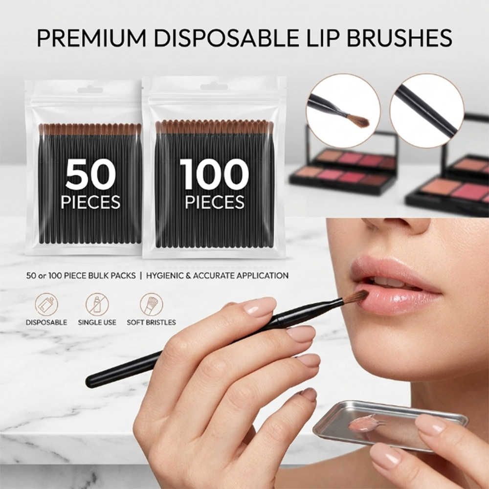 Makeup And Beauty - 50/100pcs Disposable Lip Brush Set Lipstick