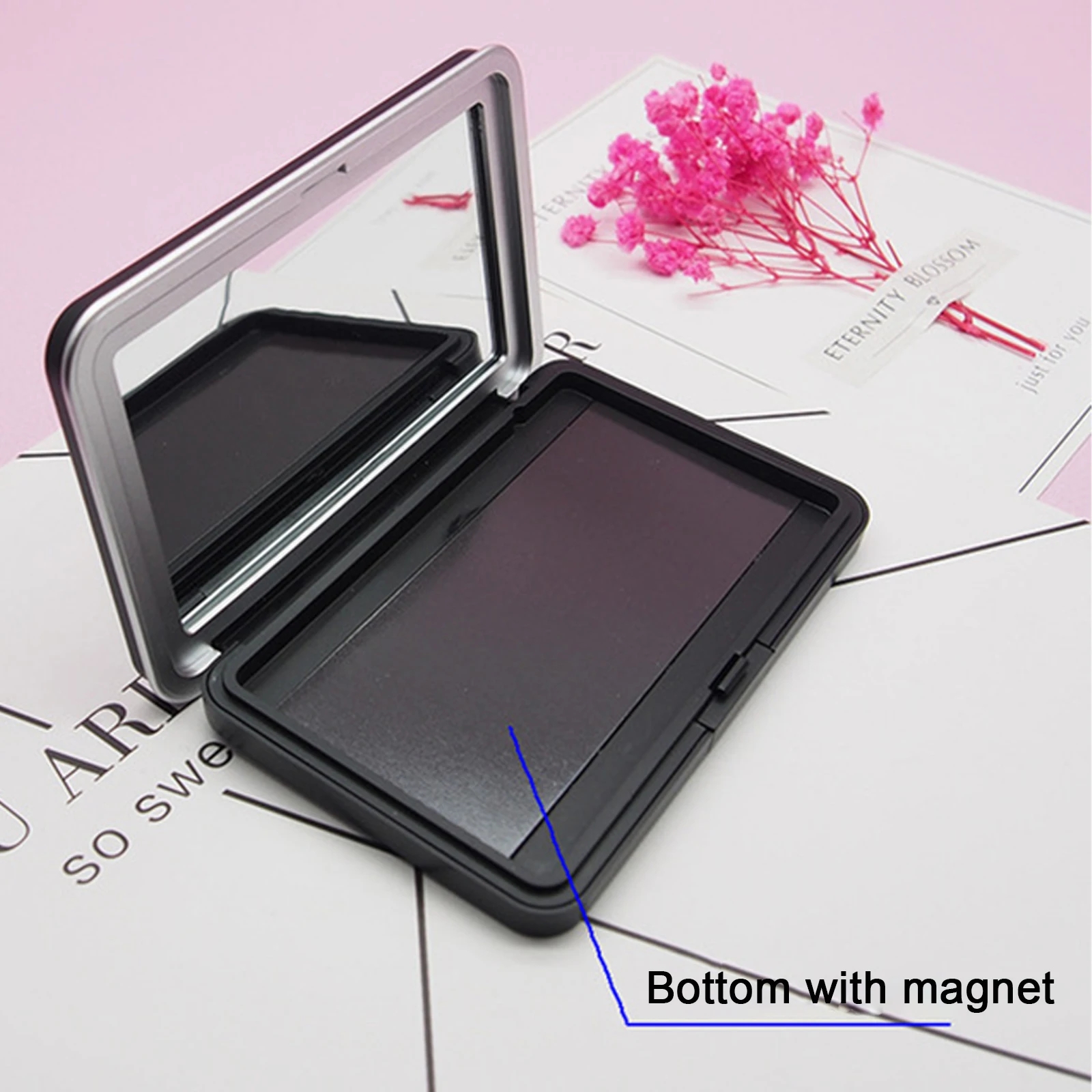 Beauty Makeup Eyeshadow Palette - 1Pc Matte Black Empty Magnetic Cosmetics