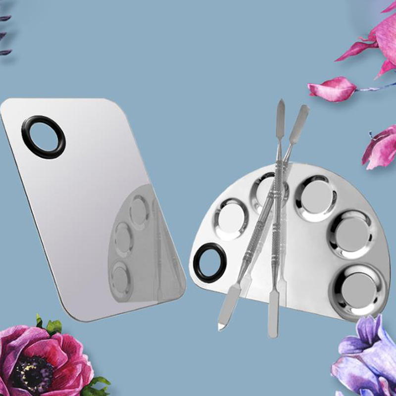 Beauty Makeup Eyeshadow Palette - Stainless Steel Makeup Mixer Nail Art