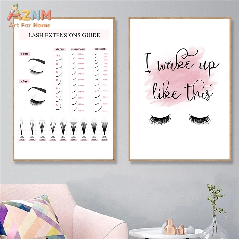 Beauty And Makeup Quotes - AZNM Lash Extensions Guide Canvas Wall