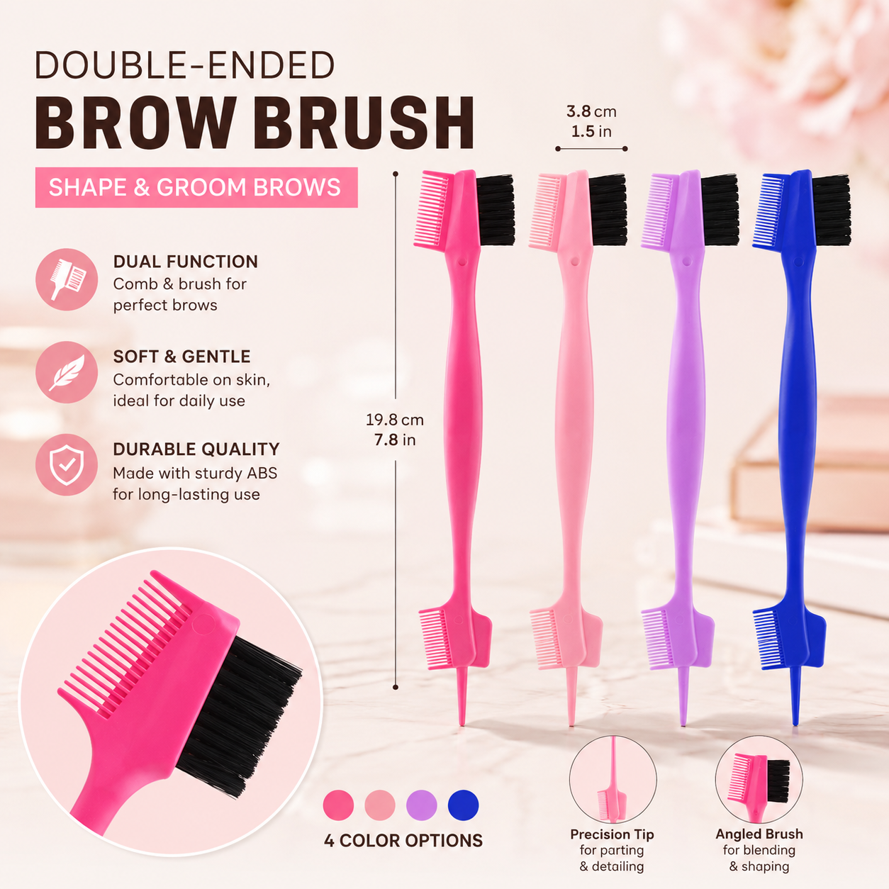 Makeup And Beauty - Double Ended Eyebrow Brush with Comb