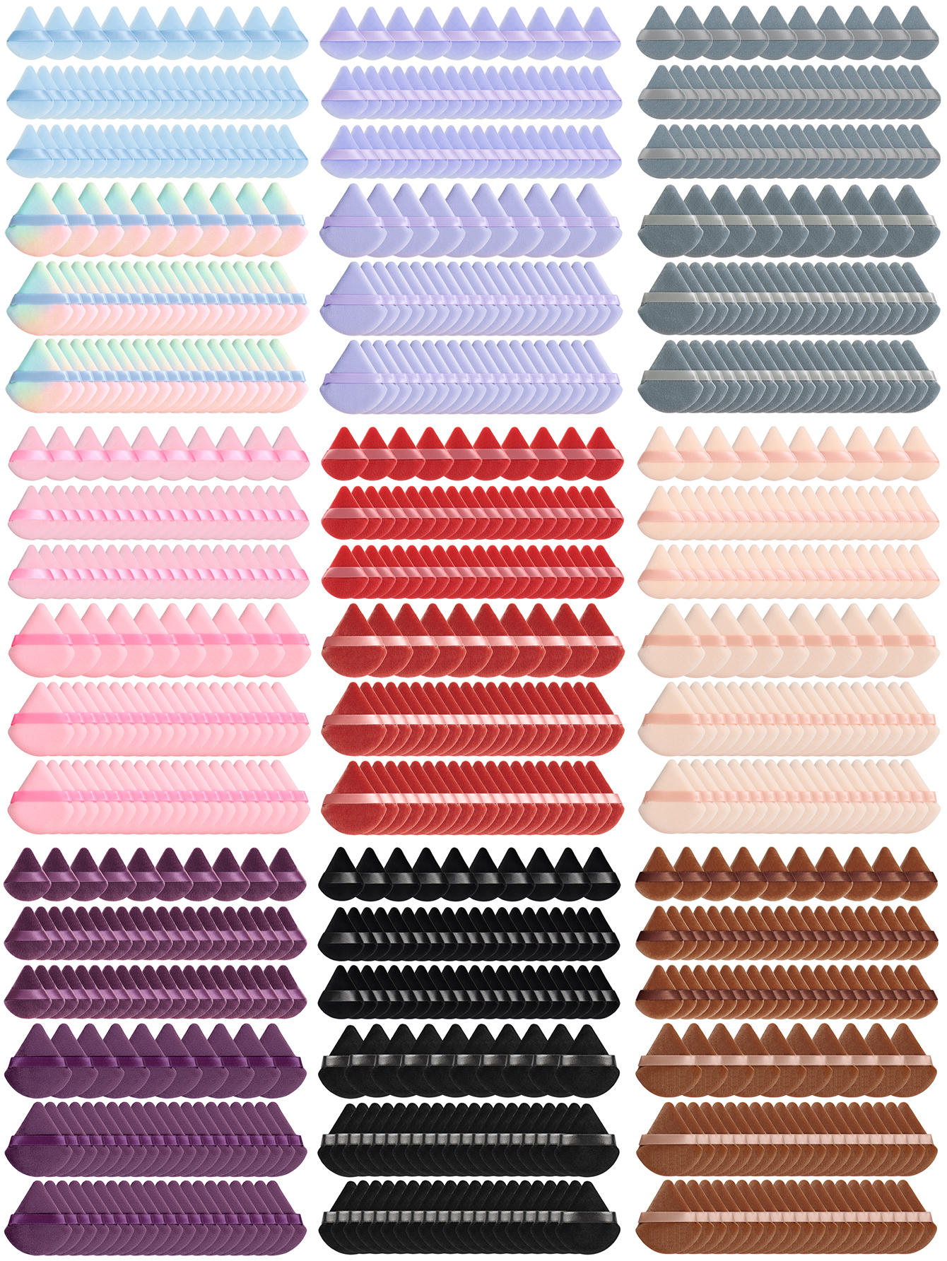Beauty Makeup Blender - 50Pcs Large Triangular Powder Puff +