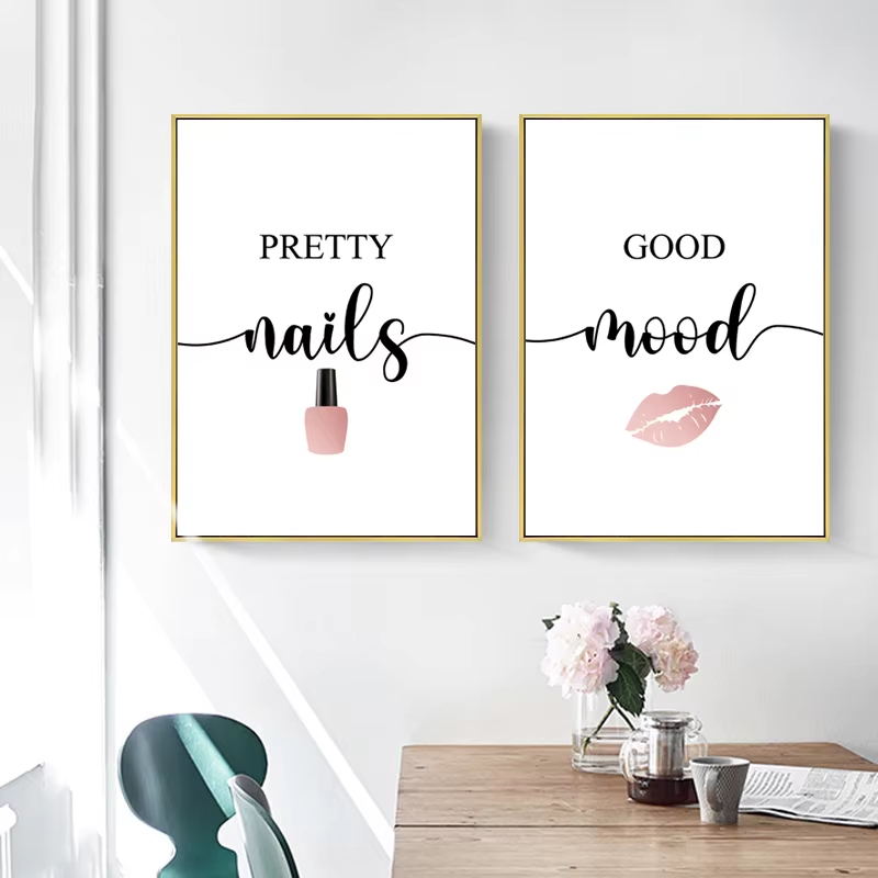 Beauty And Makeup Quotes - Nordic Pink Women Red Lips Nail