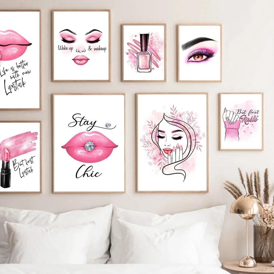 J Beauty Makeup - （2D Canvas painting） Trendy Makeup Nail