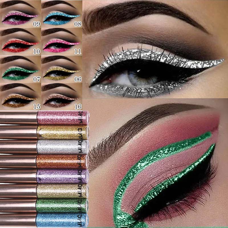 Beauty Linasi Makeup - 16 Colors Diamond Liquid Eyeliner Professional