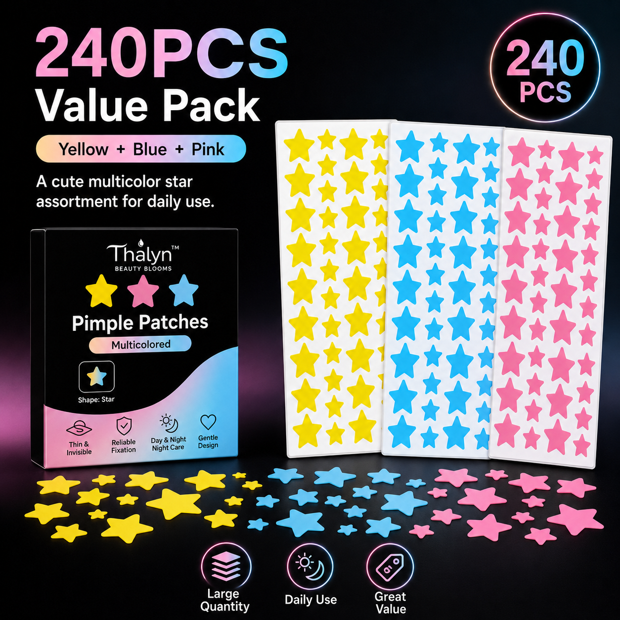 240PCS Colorful Star Pimple Pa - Makeup And Beauty review and price