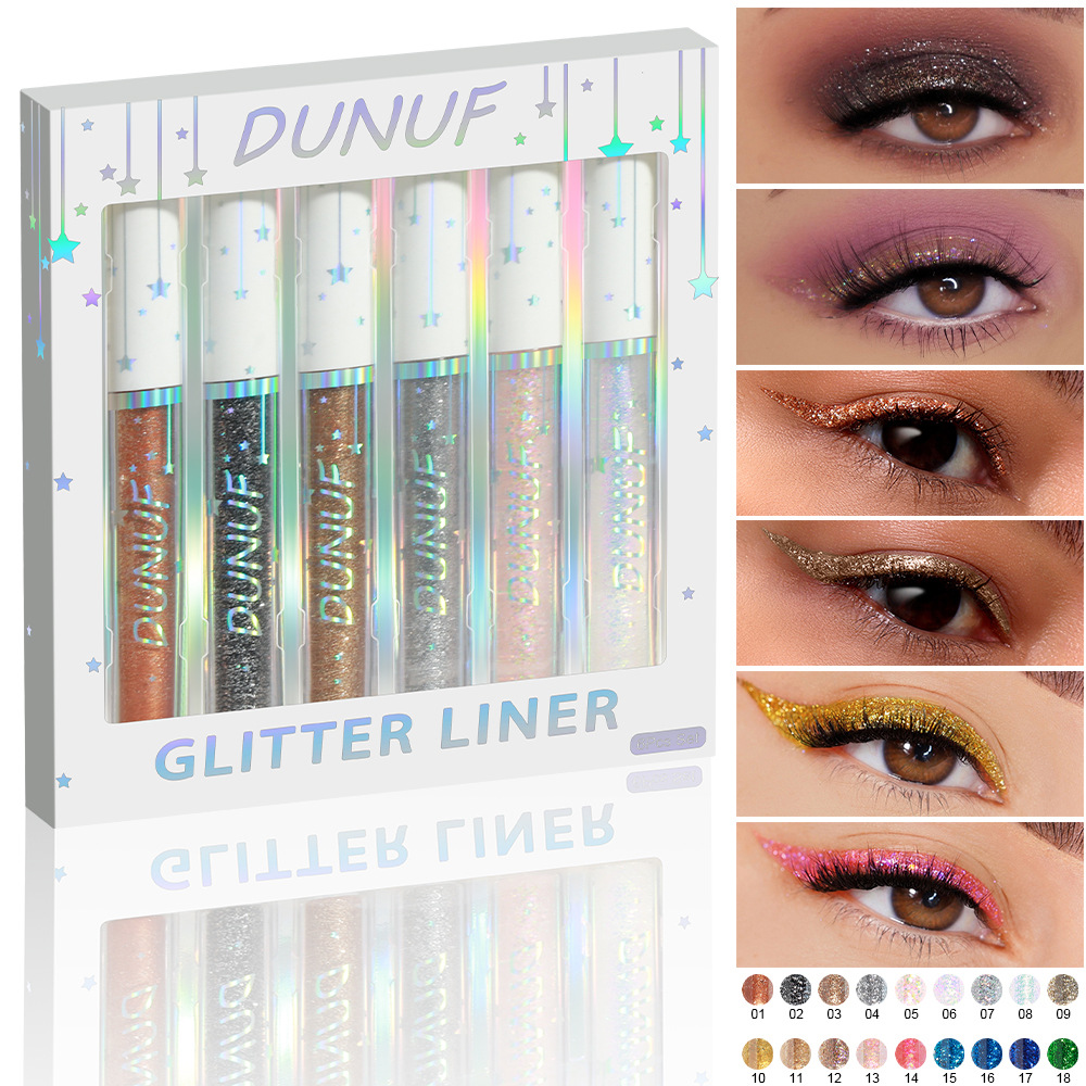 6 Pcs Glitter Eyeliner Set Gol - Beauty Makeup Events review and price