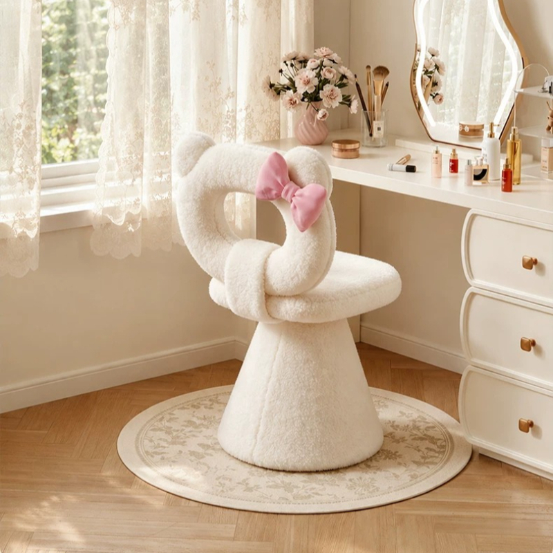 Bow Dressing Vanity Stool Pink - Makeup And Beauty review and price