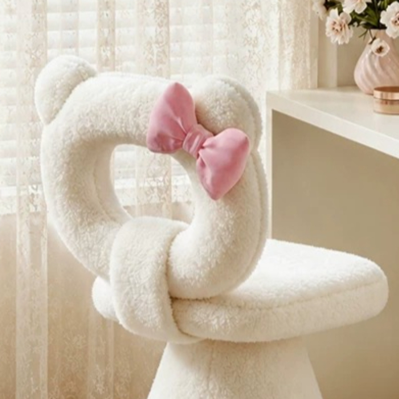 Bow Dressing Vanity Stool Pink - Makeup And Beauty review and price