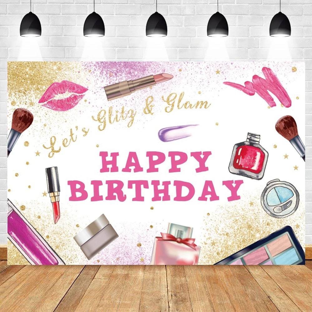 Spa Party Themed Backdrop for  - Beauty Makeup Girl Photo review and price