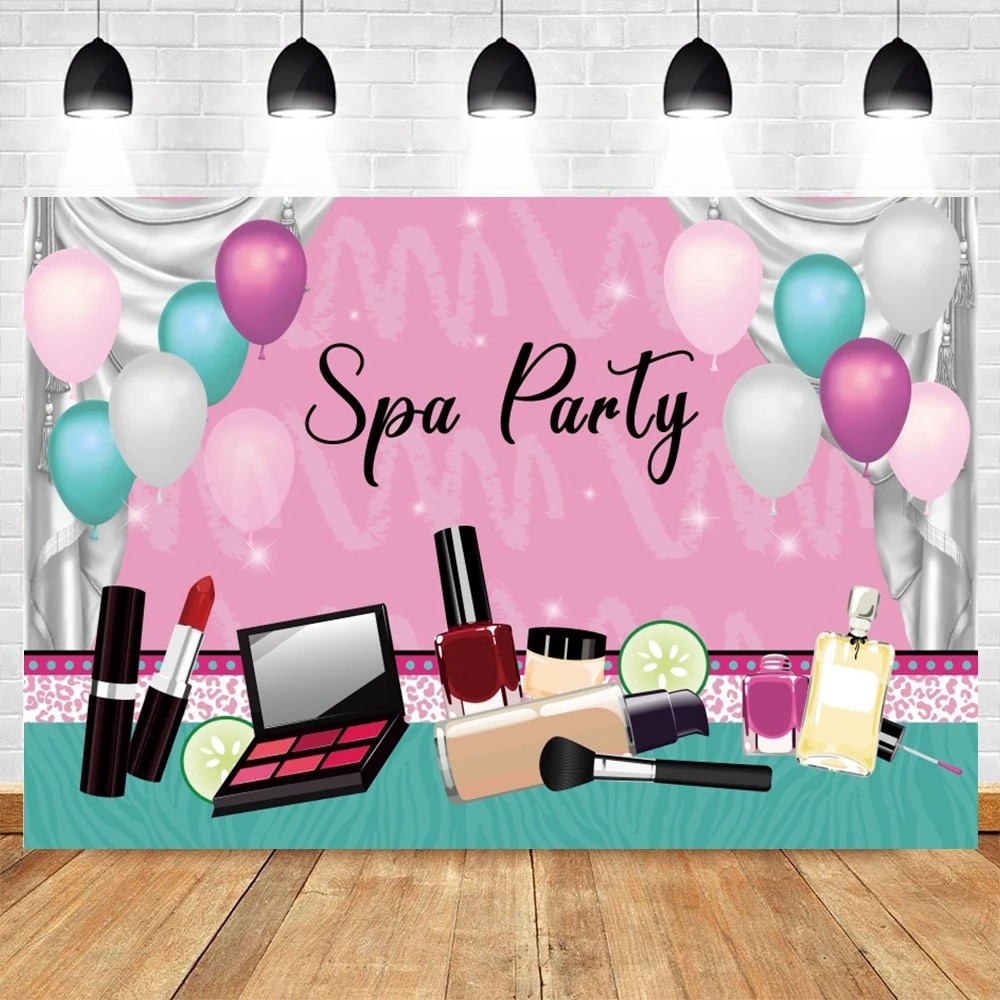 Spa Party Themed Backdrop for  - Beauty Makeup Girl Photo review and price