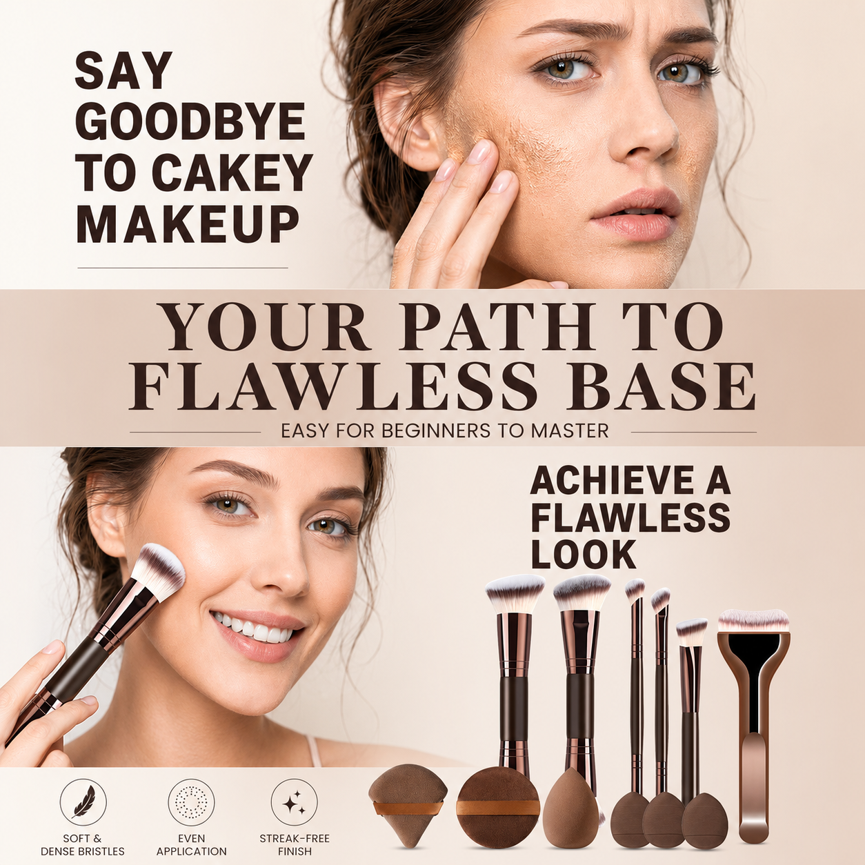 12-Piece Makeup Brush Set With - Beauty Makeup Artist review and price
