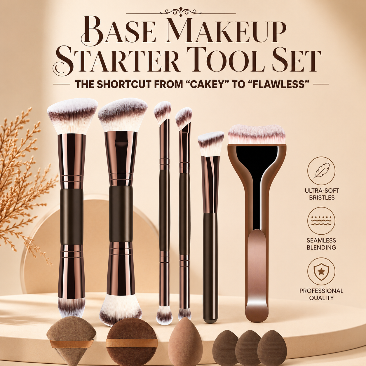 12-Piece Makeup Brush Set With - Beauty Makeup Artist review and price