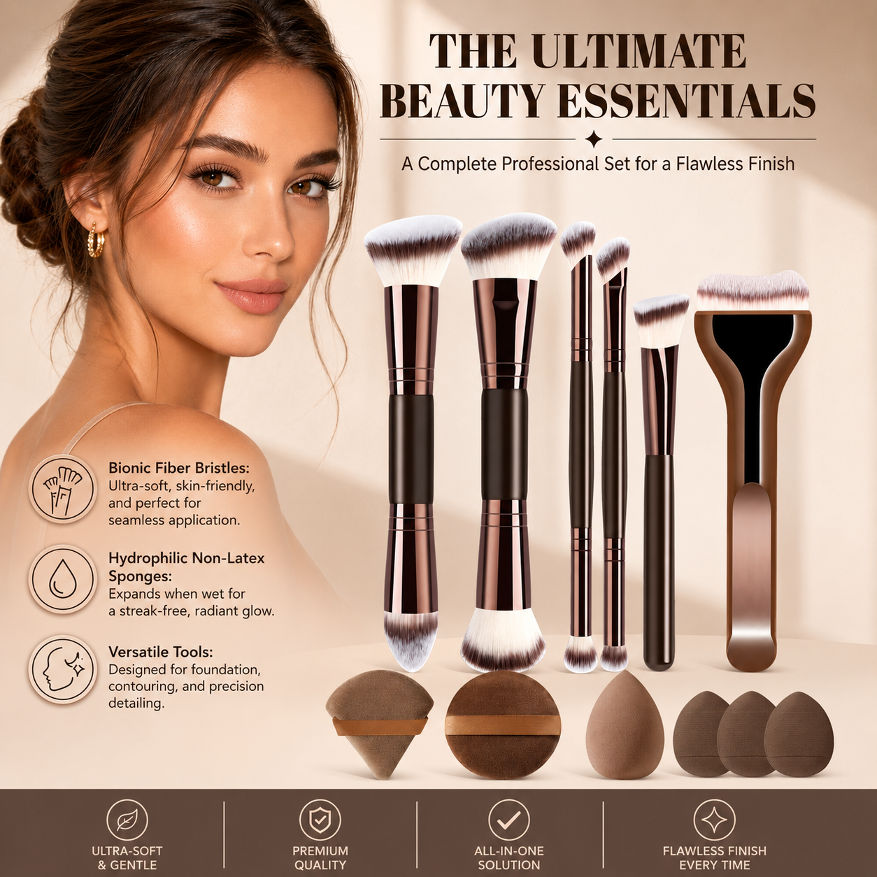 12-Piece Makeup Brush Set With - Beauty Makeup Artist review and price