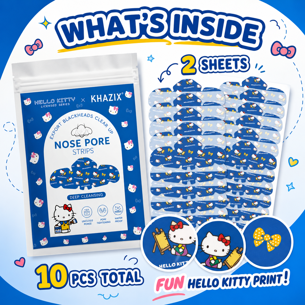 10pcs Hello Kitty Nose Pore St - Makeup And Beauty review and price
