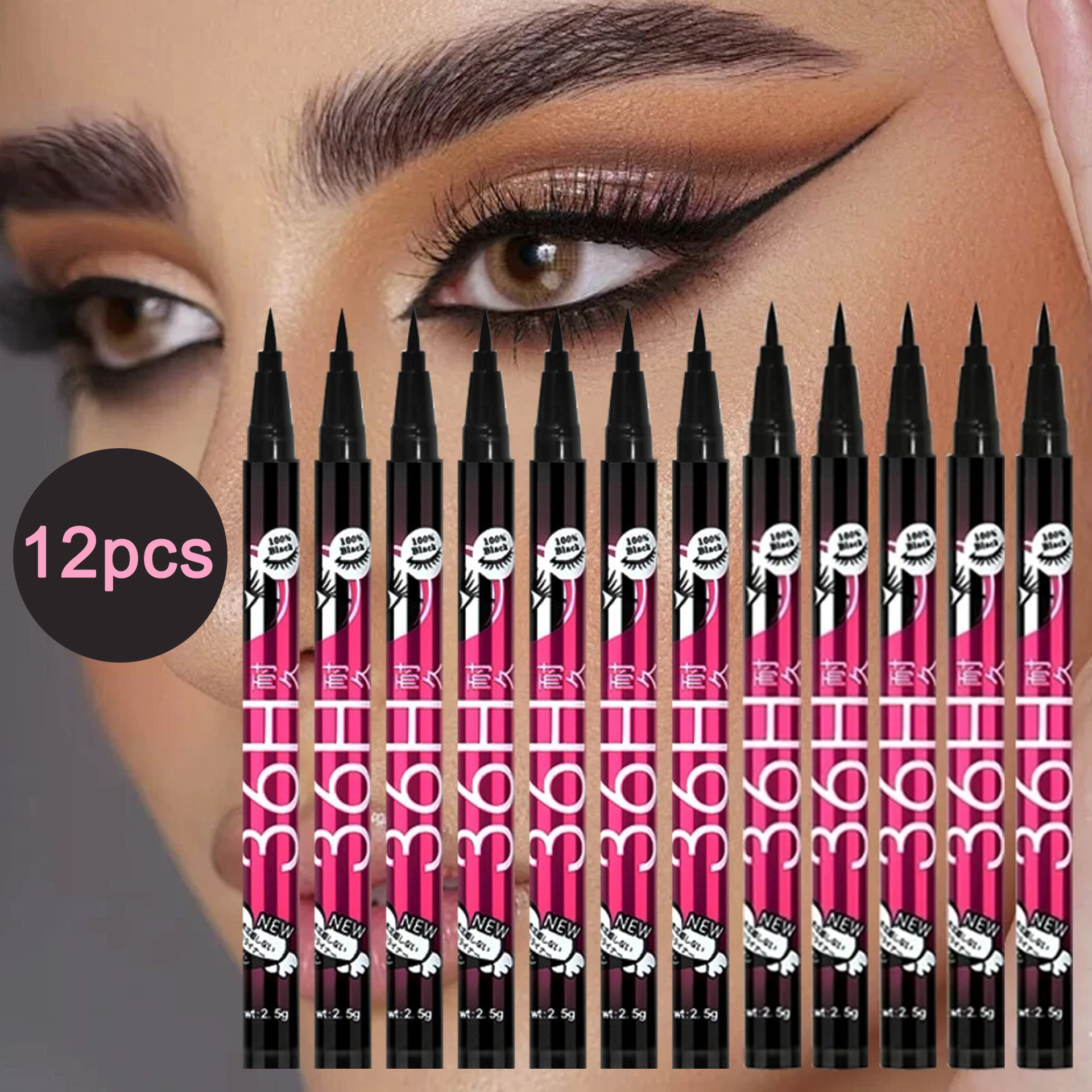 1/5/12PCS Black Liquid Eyeline - Beauty Linasi Makeup review and price