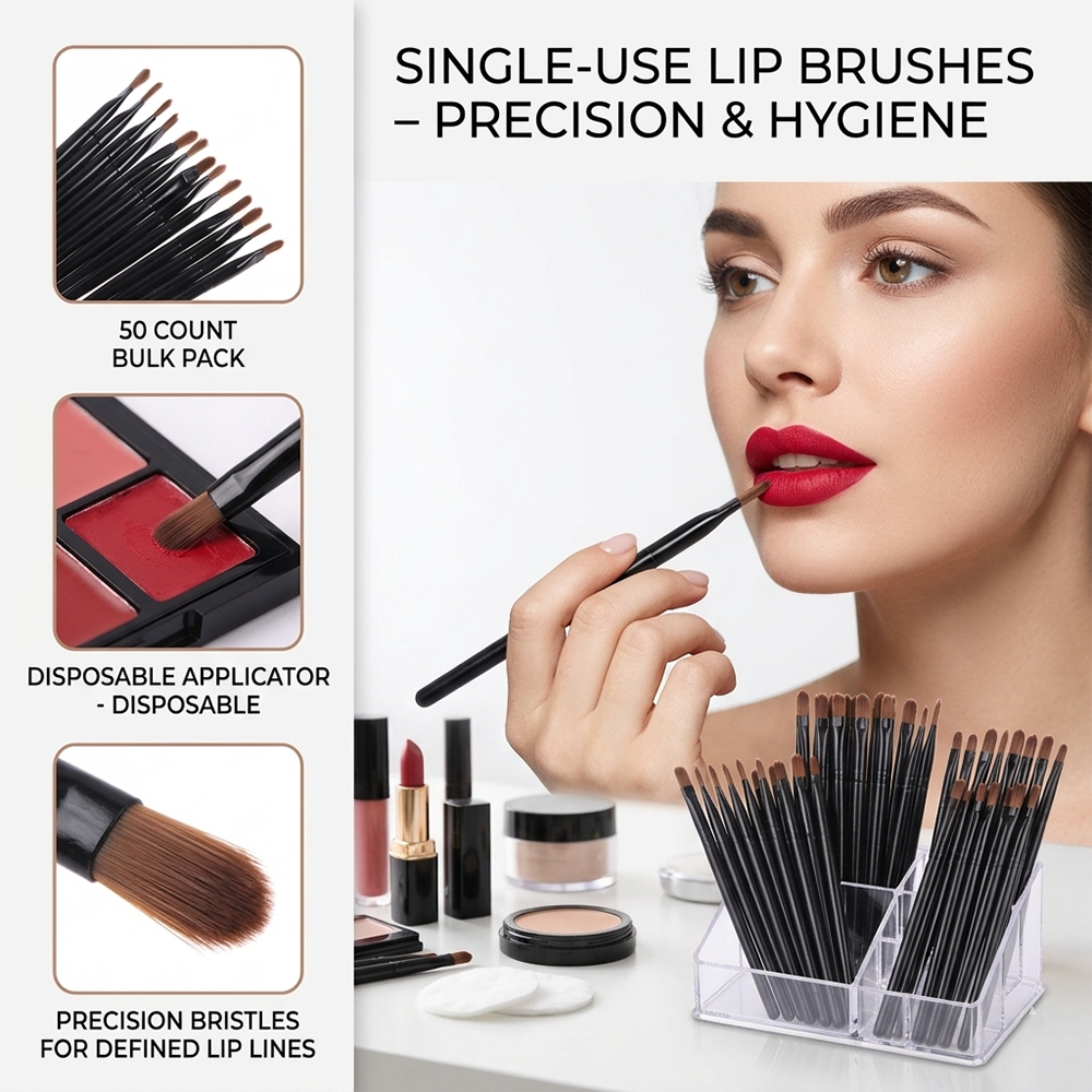 50/100pcs Disposable Lip Brush - Makeup And Beauty review and price