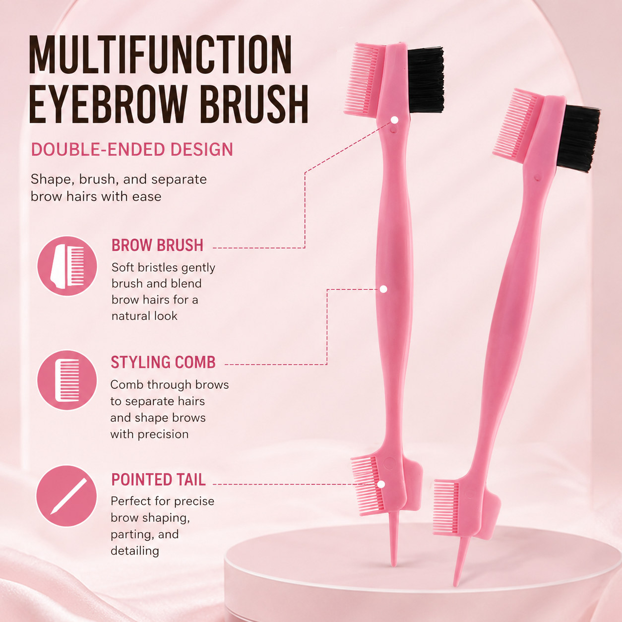 Double Ended Eyebrow Brush wit - Makeup And Beauty review and price