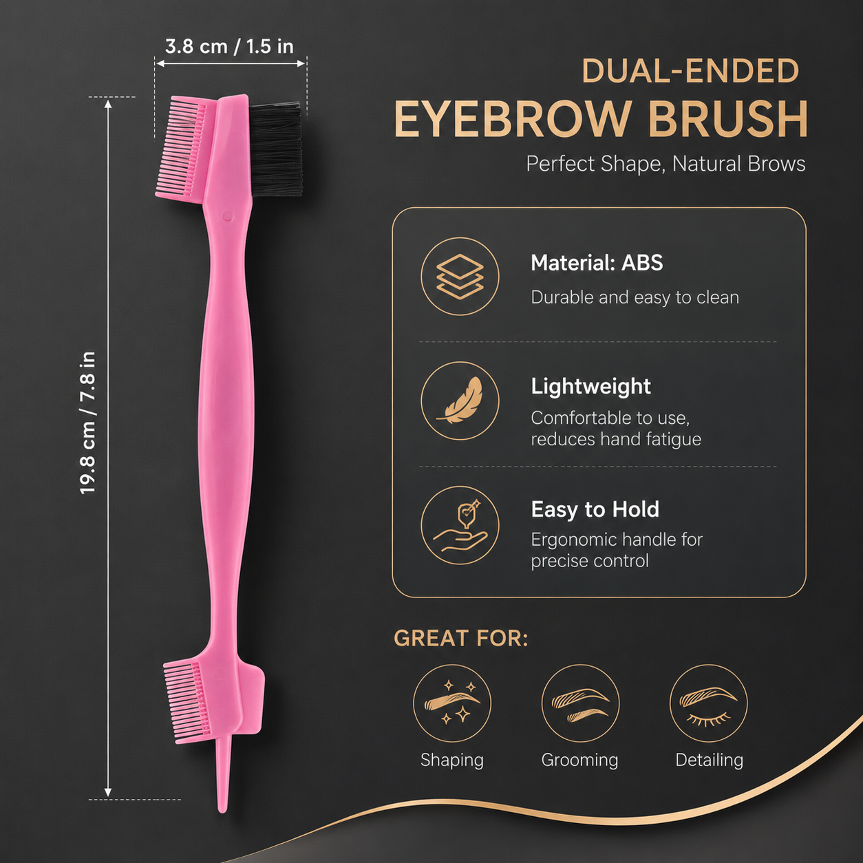 Double Ended Eyebrow Brush wit - Makeup And Beauty review and price