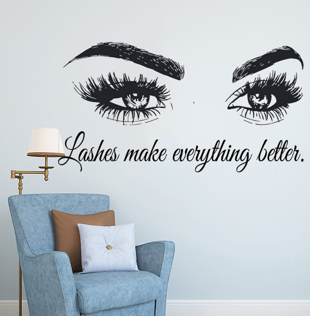 Eyelashes Vinyl Wall Decal Bea - Beauty And Makeup Quotes review and price