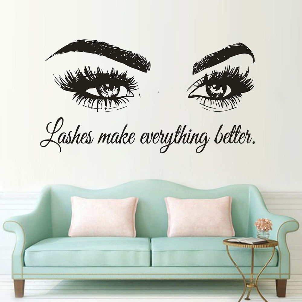 Eyelashes Vinyl Wall Decal Bea - Beauty And Makeup Quotes review and price