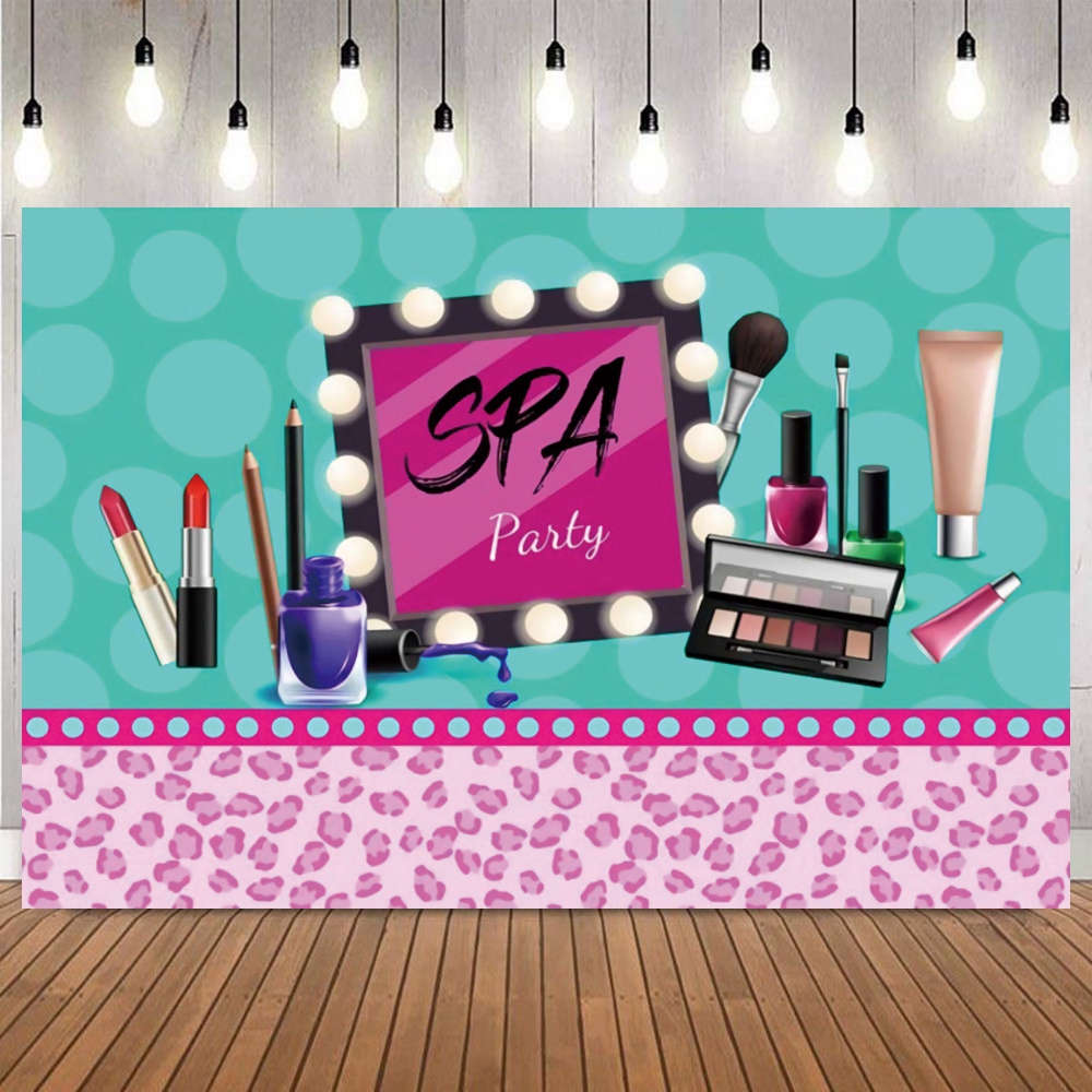 Spa Party Themed Backdrop for  - Beauty Makeup Girl Photo review and price