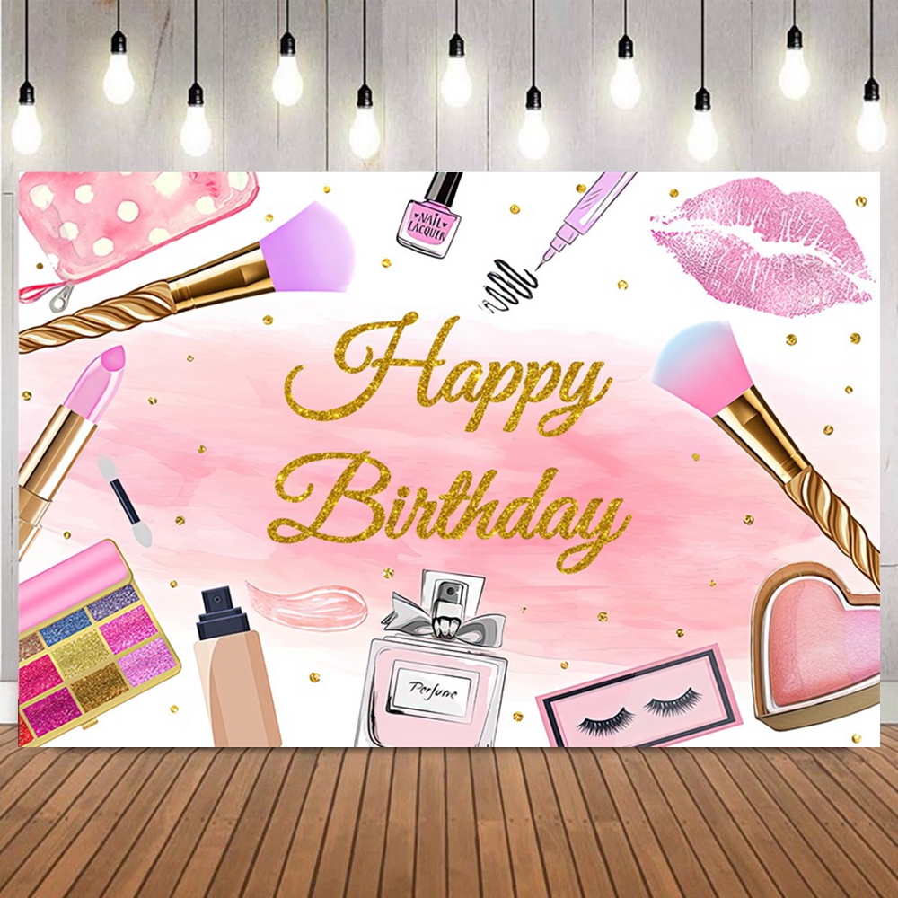 Spa Party Themed Backdrop for  - Beauty Makeup Girl Photo review and price