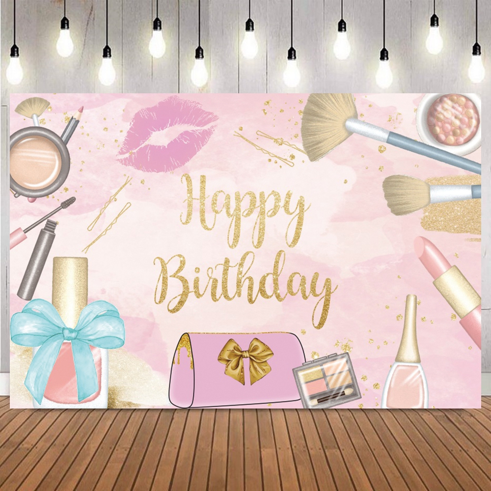 Spa Party Themed Backdrop for  - Beauty Makeup Girl Photo review and price