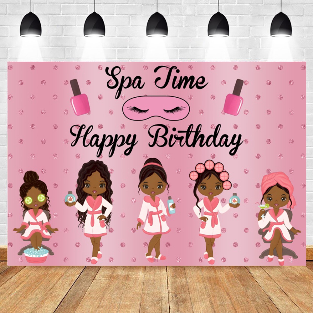 Spa Party Backdrop Pamper Prin - Beauty Makeup Girl Photo review and price