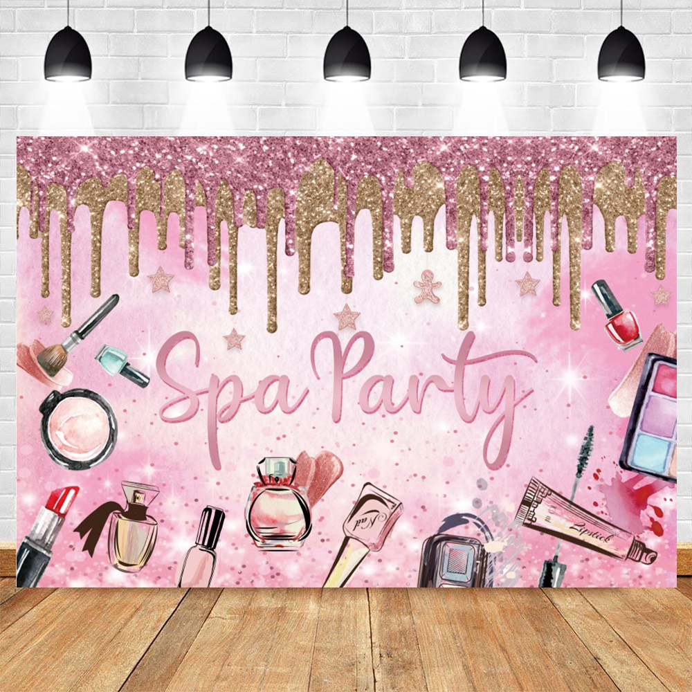 Spa Party Backdrop Pamper Prin - Beauty Makeup Girl Photo review and price