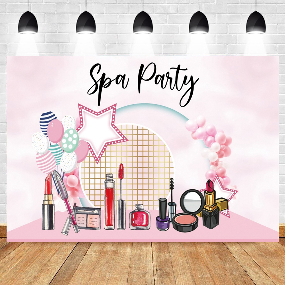 Spa Party Backdrop Pamper Prin - Beauty Makeup Girl Photo review and price