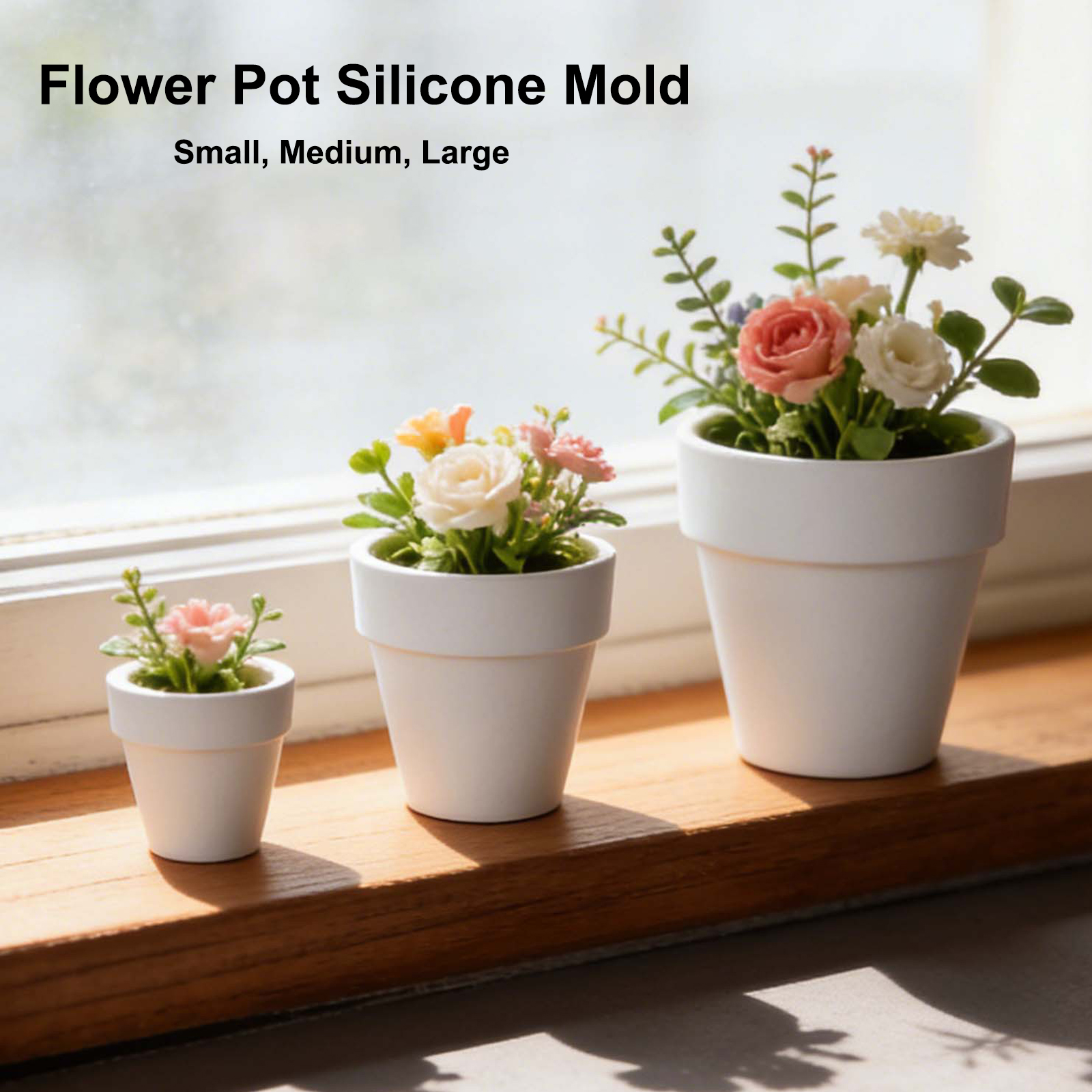 Flower Pot Silicone Molds, 3Pc - Beauty Makeup Salon review and price