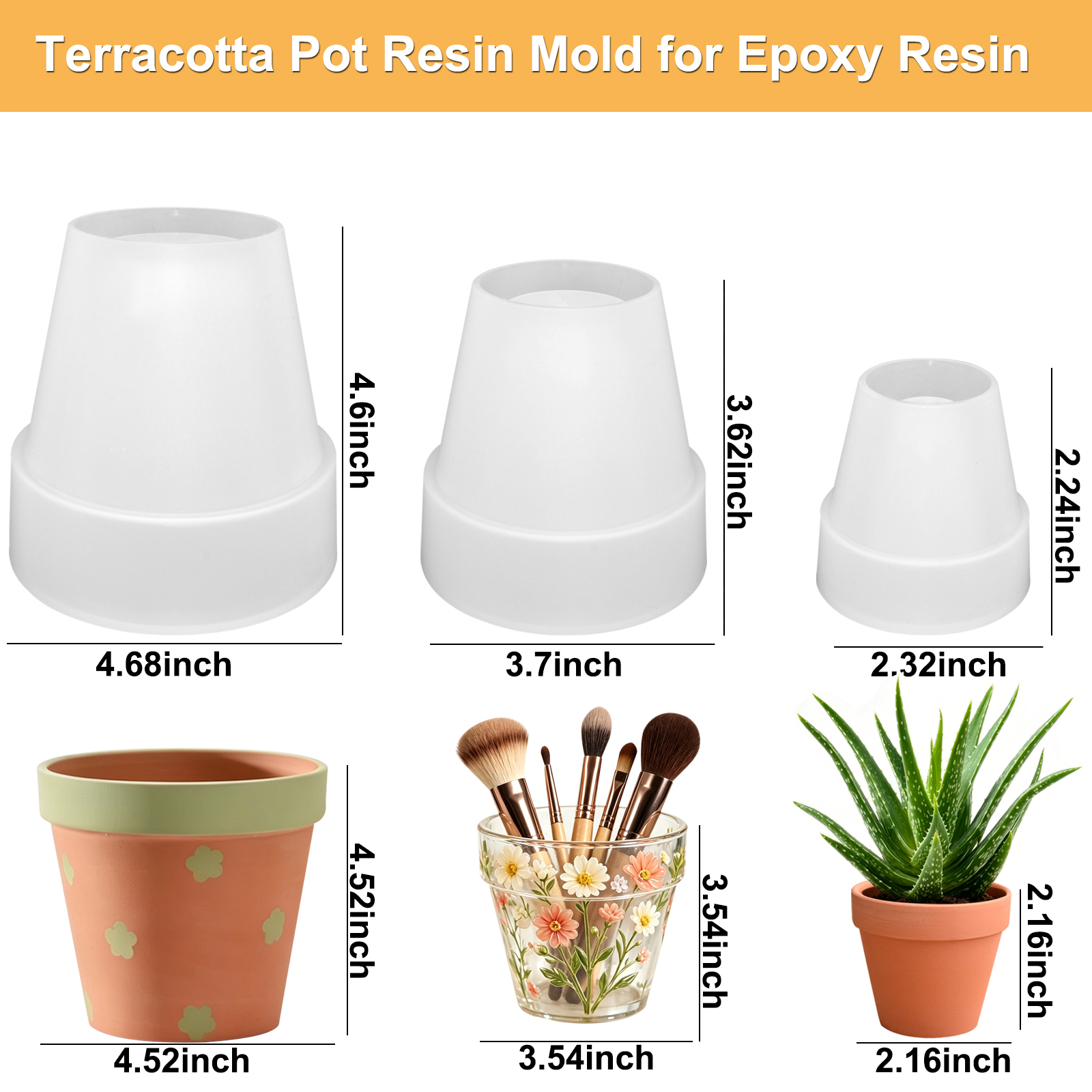 Flower Pot Silicone Molds, 3Pc - Beauty Makeup Salon review and price