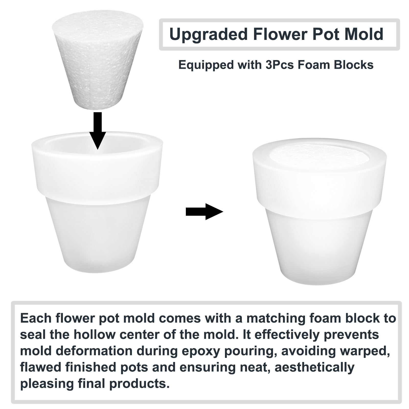 Flower Pot Silicone Molds, 3Pc - Beauty Makeup Salon review and price