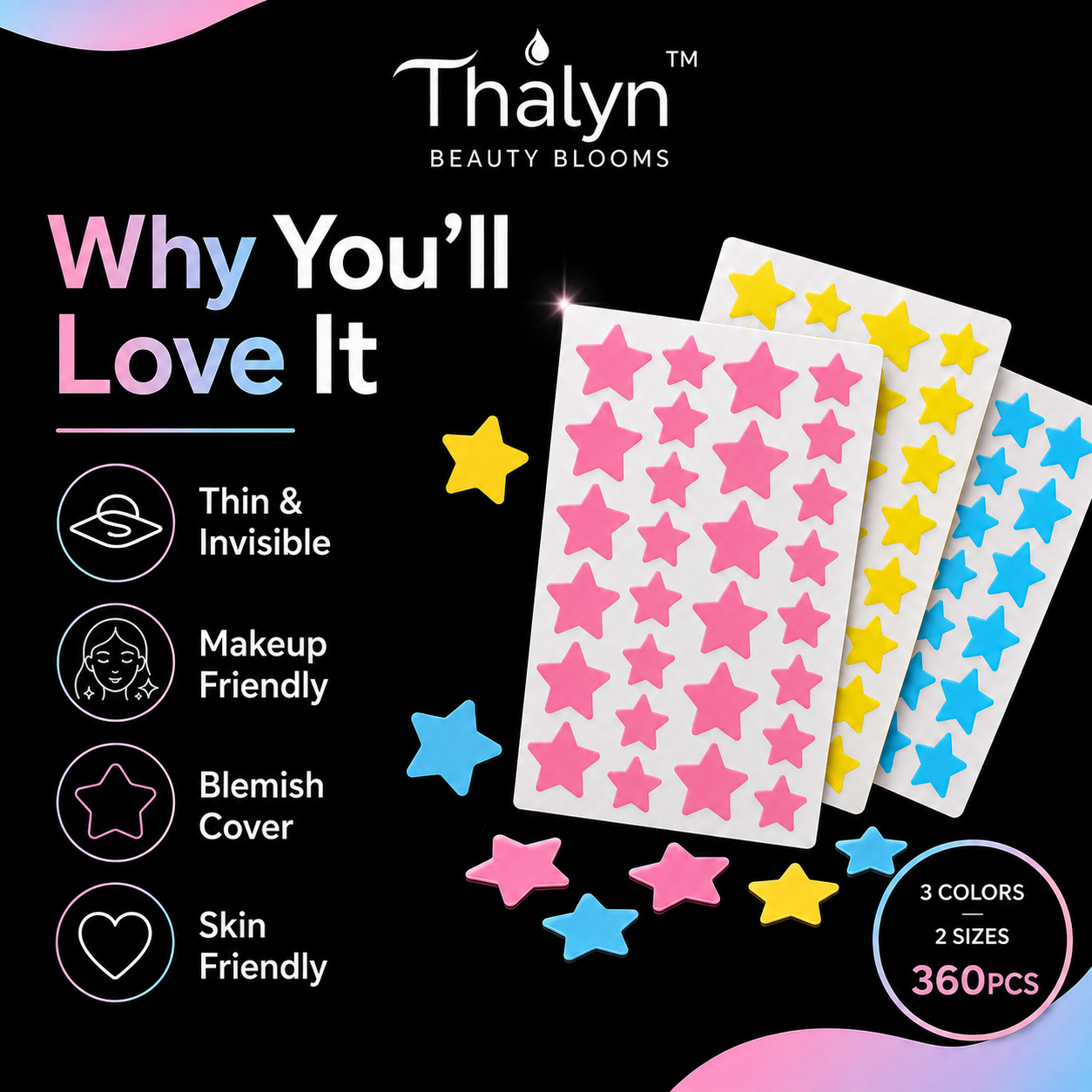 360PCS Colorful Star Pimple Pa - Makeup And Beauty review and price