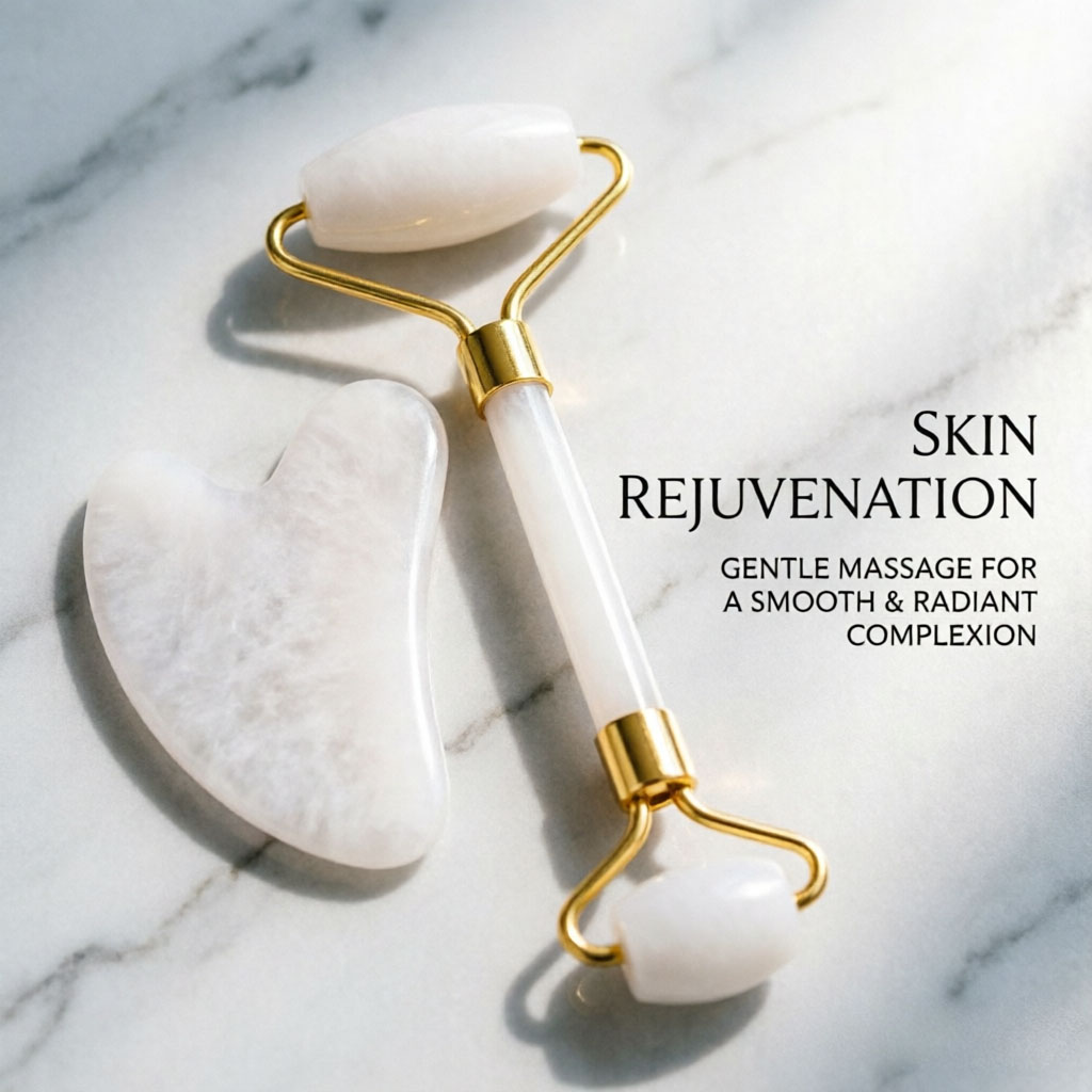 White Gua Sha Natural Jade Whi - Face Massager review and price