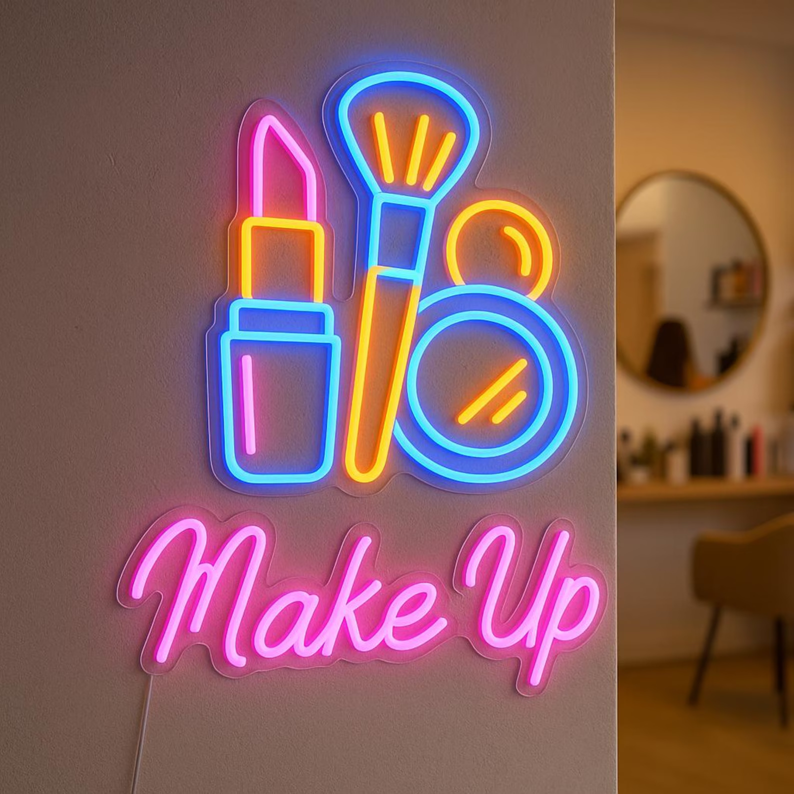 Make Up Neon Sign, Beauty Salo - Beauty Makeup Salon review and price