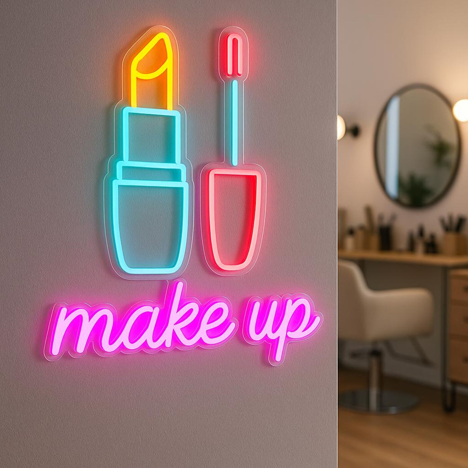 Make Up Neon Sign, Beauty Salo - Beauty Makeup Salon review and price