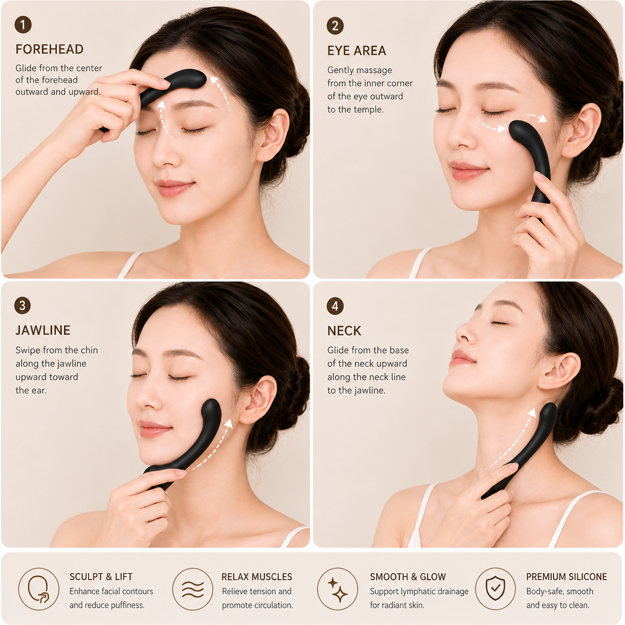Facial Silicone Massage Manual - Face Massager review and price